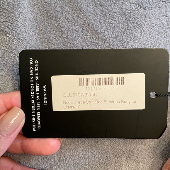 Nude Crepe Split Bandeau Dress - Picture 2 of 2